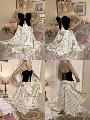 HIGH GLOSS MIRROR SHINE LIQUID SATIN Handkerchief Asymmetric Mermaid Skirt L - Image 1 of 4