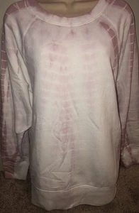 Pink Tie Dye Printed Pullover Victorias Secret PINK Sweatshirt Sz Medium  - Picture 1 of 7