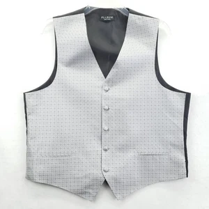 Jos. A. Bank Vest Mens Large Silver Gray Silk Front Formal Tuxedo Waistcoat - Picture 1 of 11