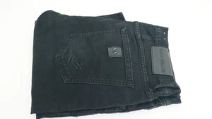 Armani Exchange Men's Slim Fit Black Distressed Denim Jeans | Size 34 | A|X Logo - Picture 1 of 23