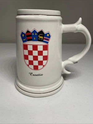 Taza de cerveza de cerámica escudo de armas croacia 24 oz excelente estado Foto 1 de 4