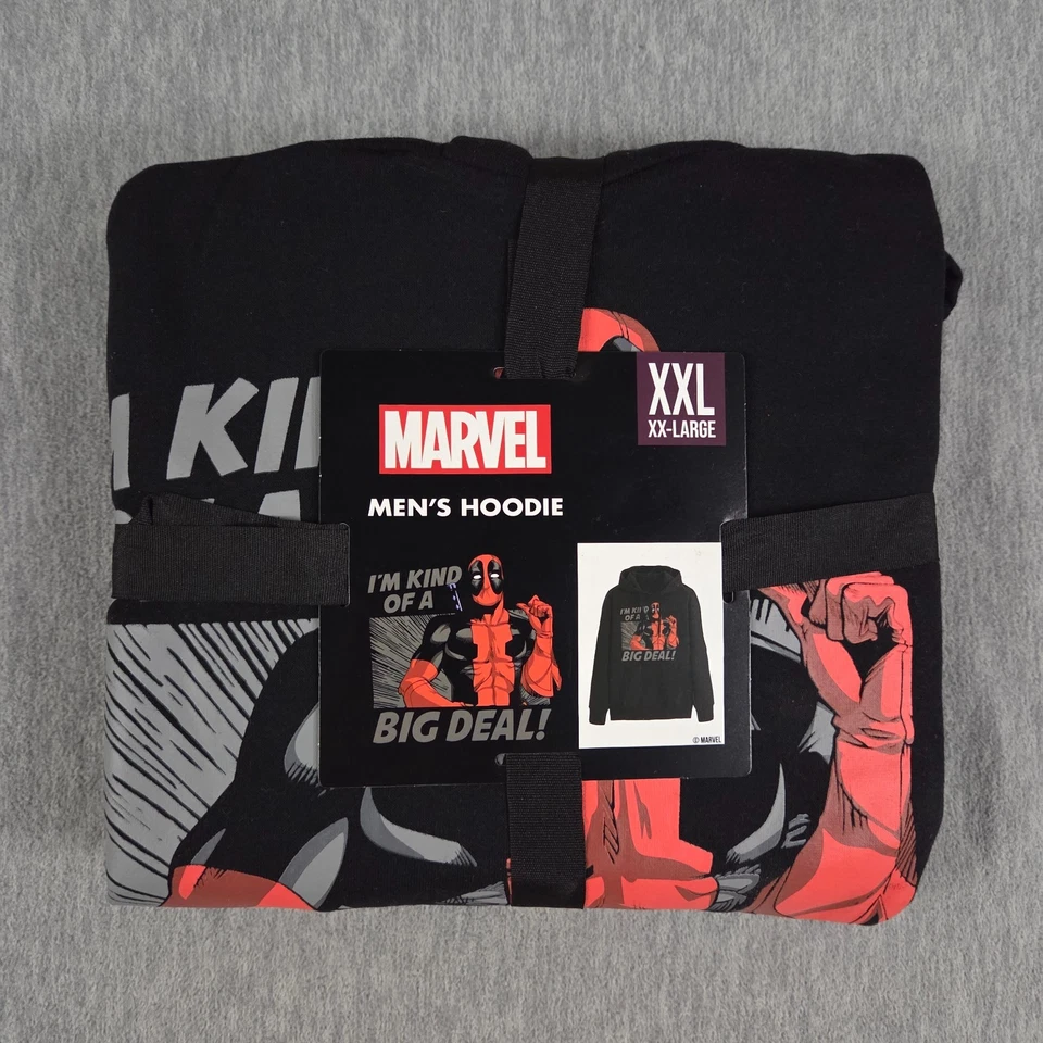 Deadpool Hoodie I'm Kind of a Big Deal 2024 Marvel Men's XXL Black