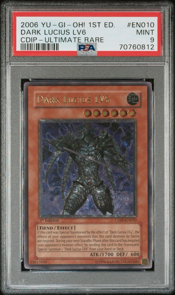 2006 Yu-Gi-Oh! Dark Lucius LV6 Cyberdark Impact CDIP 1st Edition UTR PSA 9 - Image 1 of 2