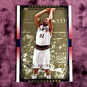 Camiseta deportiva de Glenn Robinson 2004 SP usada dorada/100 como nueva 76ers Legends de Purdue de la corte - Imagen 1 de 4