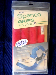 **VINTAGE 80`s NOS SPENCO RED SUPERIOR POLYPROPYLENE DROP BAR HANDLEBAR GRIPS** - Picture 1 of 2
