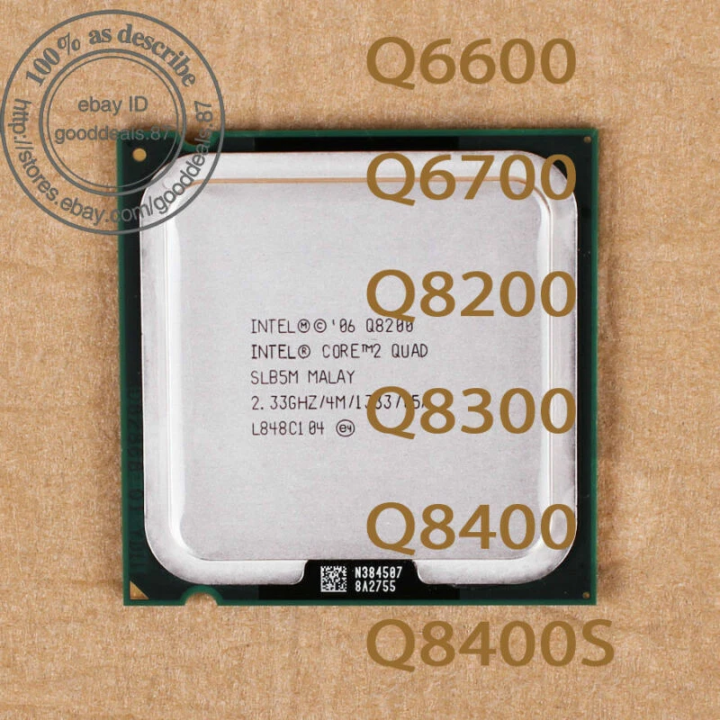 Intel Core2 Quad Q6600 Q6700 Q8200 Q8300 Q8400 Q8400S LGA 775 Processor CPU - Photo 1/1