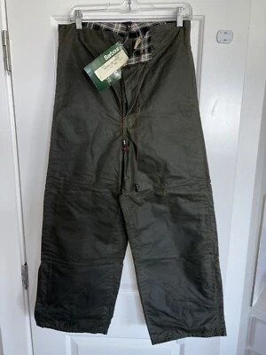 NWT MENS XS VINTAGE BARBOUR GAMEFAIR LINED TROUSERS WAXED COTTON PANTS ENGLAND - Image 1 of 4