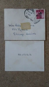1943 **Posted** Nations United for Victory 2 Cent US Stamp on Tea Invitation - Bild 1 von 11