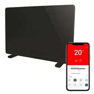Smart Glass Panel Heater 2000 W, Amazon Alexa, Black, Igenix IG9521BLWIFI - Picture 1 of 6
