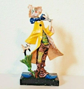Vintage Fontanini Depose Clown Figure on Genuine Carrara Marble Italy 8.5" - Picture 1 of 8
