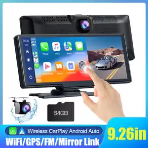 9.26" Car Stereo 2.5K 1080P Dash Cam Wireless Apple CarPlay Android Auto + 64GB - Picture 1 of 10