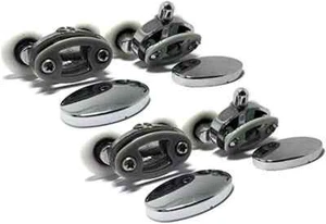 Smooth Set of 4 New Oval Metal Alloy Double Wheel Shower Door Rollers 23Mm - Picture 1 of 7