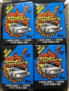 1989 Topps Back To The Future 2 Sealed Wax PACK From Wax Box, 9 Cards, 1 Sticker - Picture 1 of 2