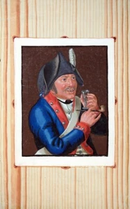 GOUACHE SOLDAT UNIFORM Trompe-l’œil QUODLIBET HANDGEMALT WINTERSCHMIDT 18.JH - Picture 1 of 1