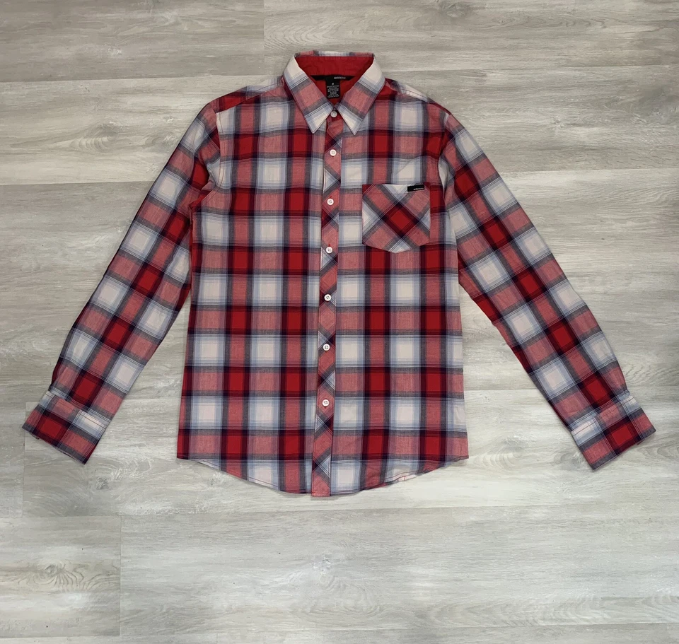 Ambiguous Shirt Mens Medium Multicolor Plaid Button Up Long Sleeve Skateboard - Image 1 of 4