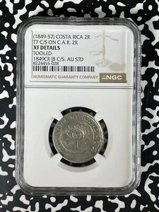 (1849-57) Costa Rica 2 Reales C/S On C.A.M. NGC XF Details Lot#G188 Silver! - Picture 1 of 3