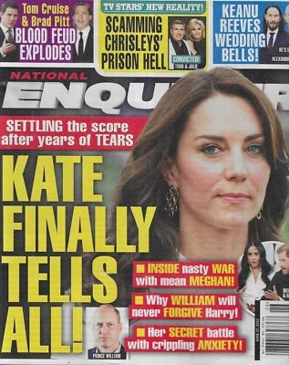 National Enquirer Magazine Kate Middleton Tom Cruise Brad Pitt Keanu Reeves 2022 - Image 1 of 4