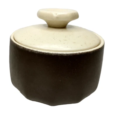 MIKASA Indian Feast Vintage Bark Brown Sugar Bowl Small Covered Dish - Image 1 of 4