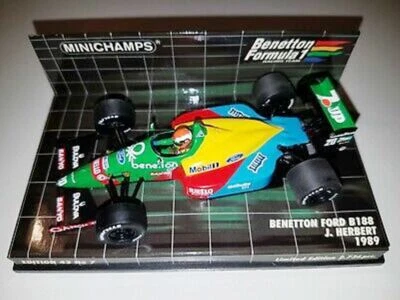 WOW EXTREMELY RARE Benetton B188B Ford #20 Herbert Brazil 1989 1:43 Minichamps - Image 1 of 3