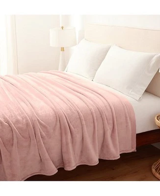 Peluche aterciopelado clásico BERKSHIRE - HUMO ROSA - KING manta encuadernación satinada - nuevo Foto 1 de 4