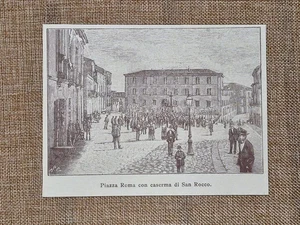 Catanzaro um 800 Piazza Roma mit Kaserne San Rocco Kalabrien - Bild 1 von 1
