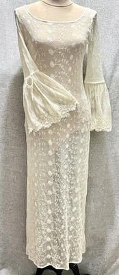 Rare Vtg Victorias Secret  Sheer Chantilly Style Lace Coquette Maxi Gown Sz S - Image 1 of 4