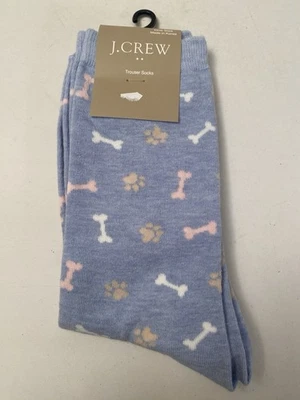 J. Crew女式狗爪和骨头裤袜全新带标签宠物零食女孩蓝色粉红色 — 第 1/3 张图片