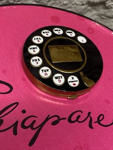 Cuadrante de teléfono giratorio Schiaparelli años 50 negro/dorado metal compacto, soplado, tamiz LEER - Imagen 1 de 8