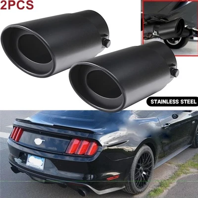 2PC For Ford Mustang GT Rear Exhaust Pipe Tail-Tip Muffler Round Accessories Foto 1 de 4