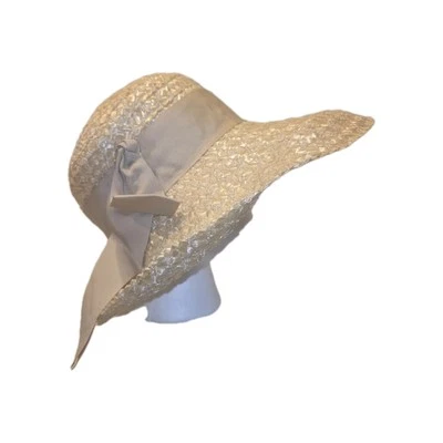 Christine Hat New York Womens  Straw Lampshade Hat Wide Brim Bow Sun Resort OS - Image 1 of 4