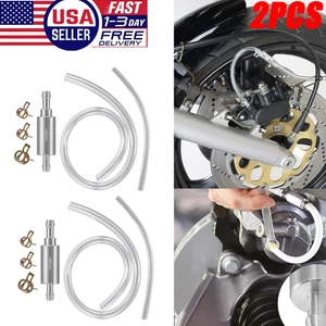 2PCS Brake Bleeder Hose One Way Check Valve Brake Bleeding Tool Kit Silver US - Bild 1 von 13