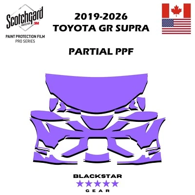 Toyota SUPRA GR 2019-2026 Pre-Cut 3M PRO Paint Protection Film Partial PPF - Image 1 of 2