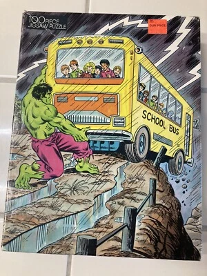 Marvel The Incredible Hulk 100 Piece Puzzle Rainbow Works Vintage 1988 Complete  - Image 1 of 4