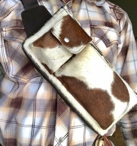 Cowhide Chest Bag Cowhide Hip Bag Cowhide Leather Fanny Pack Leather Waist Pouch