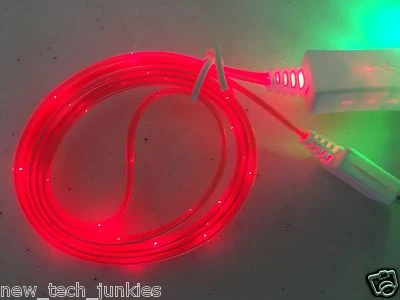 led light-up color usb data charger power charge cable for iphone X 8 7 6 5s 5c - Image 1 of 4