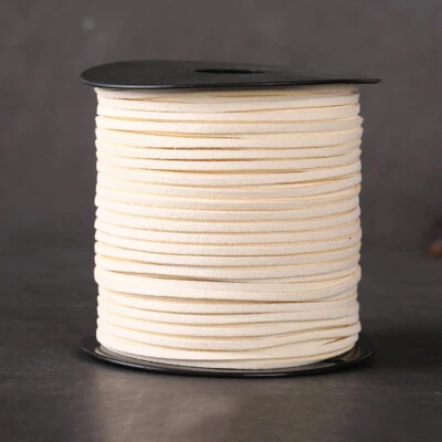 Cuerda de hilo de cuero de terciopelo con cordón de gamuza sintética plana de 5 yardas/100 yardas de 2,7 mm Foto 1 de 4