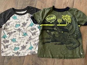 GAP KIDS & JUMPING BEANS Boys Lot of 2 Dinosaur T-Shirts Tops size S 5T - Picture 1 of 3