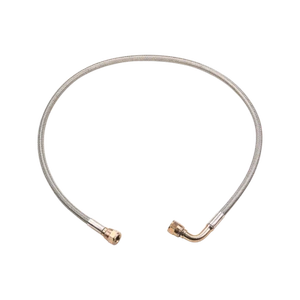 24" AN4 Braided Oil Feed Line stainless steel 4 AN Straight-90 Degree Female 4AN - Picture 1 of 4