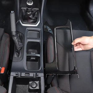 ABS Carbon Fiber Center Console Panel Trim Cover Fits Subaru WRX 2022-2024 - Picture 1 of 15
