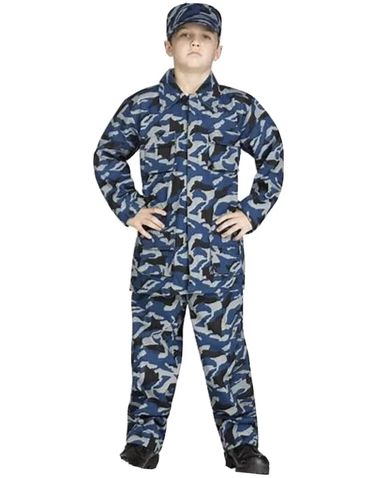 2pc NAVY Camuflaje Fatiga Camuflaje Uniforme Azul Sello Halloween Disfraz Niño S 4-6 Foto 1 de 4