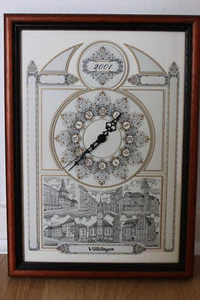 Wanduhr "Jubiläumsuhr zur Jahrhundertwende Völklingen" limitiert Goldverziert - Bild 1 von 4