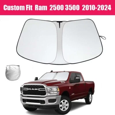 Ajuste personalizado para Ram 2500 3500 2010-2024 parabrisas delantero parasol cubierta de visera Foto 1 de 4