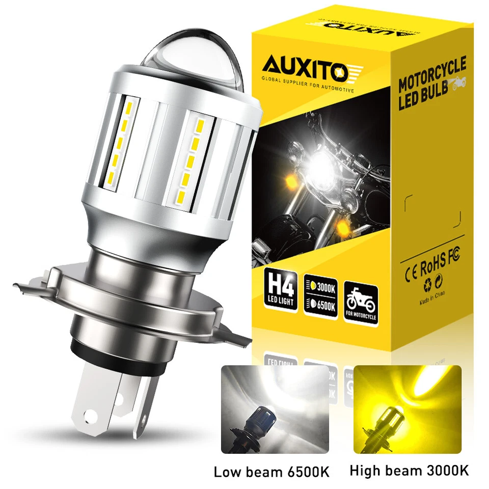 H4 LED Front Light Bulb Headlight Hi/Lo Beam Super Bright Bicolor For Motorcycle - Image 1 of 4