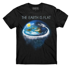 Camiseta Tierra Plana, Tierra es Plana, Firmamento, Seol, Conspiración de la NASA, Nuevo Mundo FE1 - Imagen 1 de 4