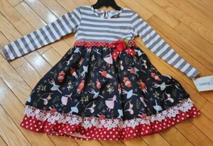 NWT Girl's Sz 5 Nutcracker Ruffle Tiered Christmas Dress Counting Daisies - Picture 1 of 4