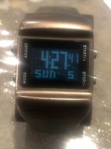 RARE PRE OWNED GOOD CONDITION NIKE SLEDGE METTLE PRESS WATCH WC0038 BRONZE/GREY - Picture 1 of 12