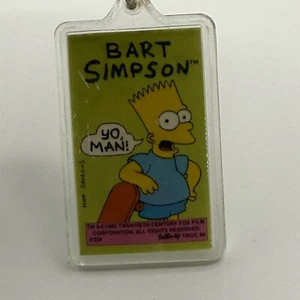 Vintage 1989 Double Sided Keychain Bart Simpson YO MAN! - Picture 1 of 3