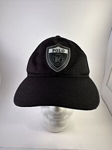 POLO RALPH LAUREN Shield Crest Polyester Performance Baseball Cap Hat, BLACK