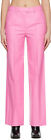 Miękkie spodnie Skóra jagnięca Prawdziwa projektant Barbie Zima Stylowe Różowe Damskie