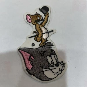 Tom & Jerry Logo Embroidered Iron On Patch - Cat Mouse Cartoon - Picture 1 of 9